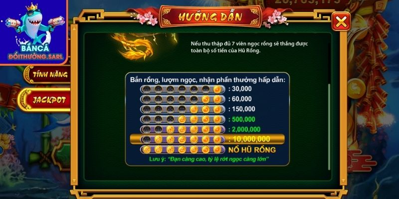 Boss đại dương với giá trị Jackpot cực lớn